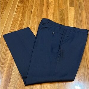 Men's Navy Plaid Dress Slacks